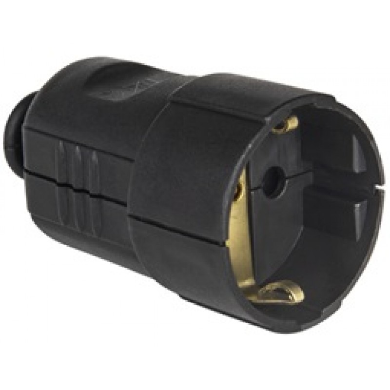 Power Plug Suko Adaptor Female Black 220-250V 16Am Τελικό Βύσμα Τροφοδοσίας Σούκο Μαύρο Φις