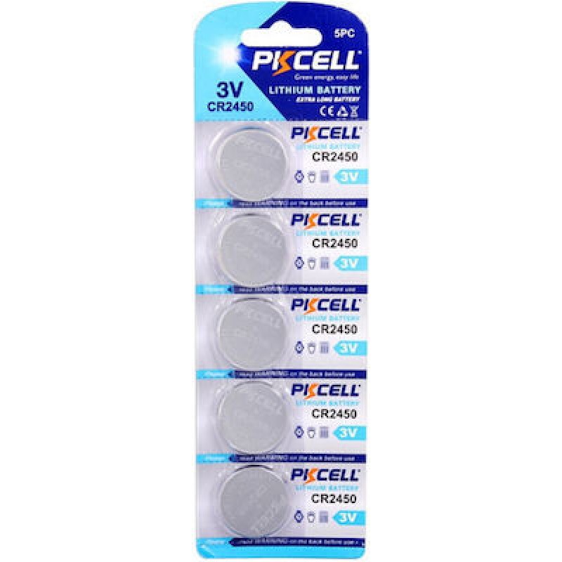 Μπαταρία Λιθίου PKcell Lithium Battery CR2450 Premium Quality 3V (5 PACK)