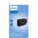 Wall Charger Double Port In Type-C & USB 17W Τροφοδοτικό Πρίζας Μαύρο Philips DLP2620-12