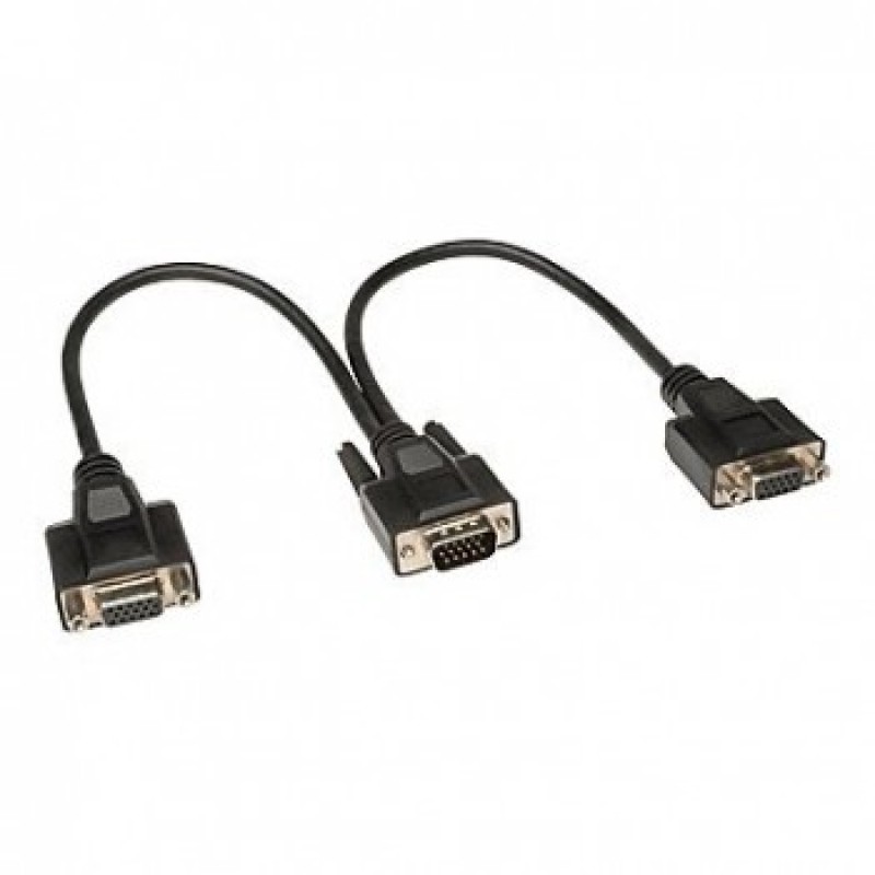 ADAPTOR VGA MALE 15pin SPLITTER TO 2 X VGA FEMALE CABLE 0,2m BLACK CAB-G006 G014