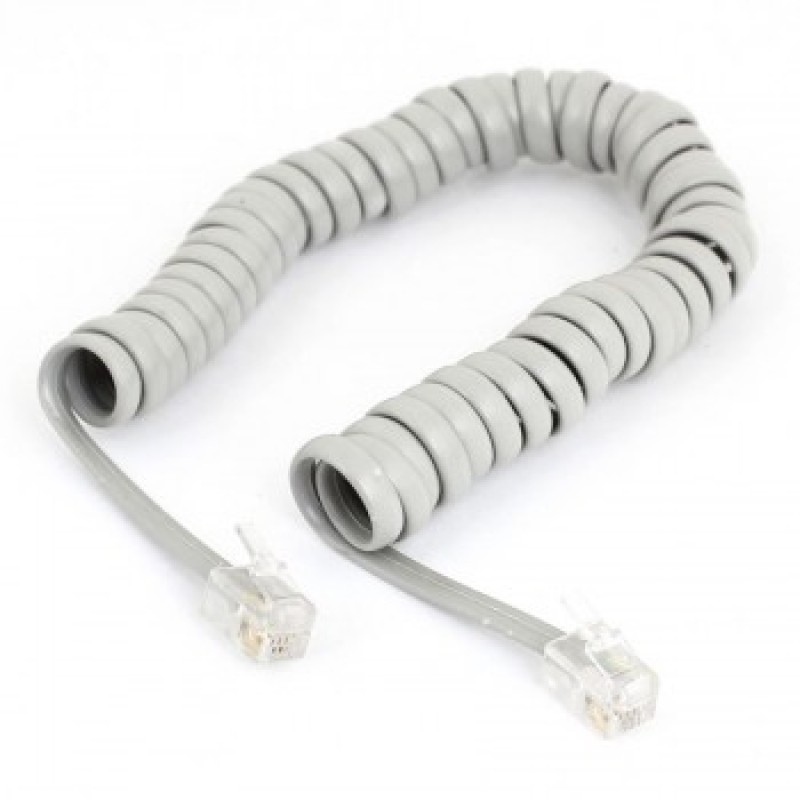 TELEPHONE SET CABLE 5m WHITE SPIRAL ΚΑΛΩΔΙΟ ΤΗΛΕΦΩΝΙΚΗΣ ΣΥΣΚΕΥΗΣ 4P4C CAB-T019