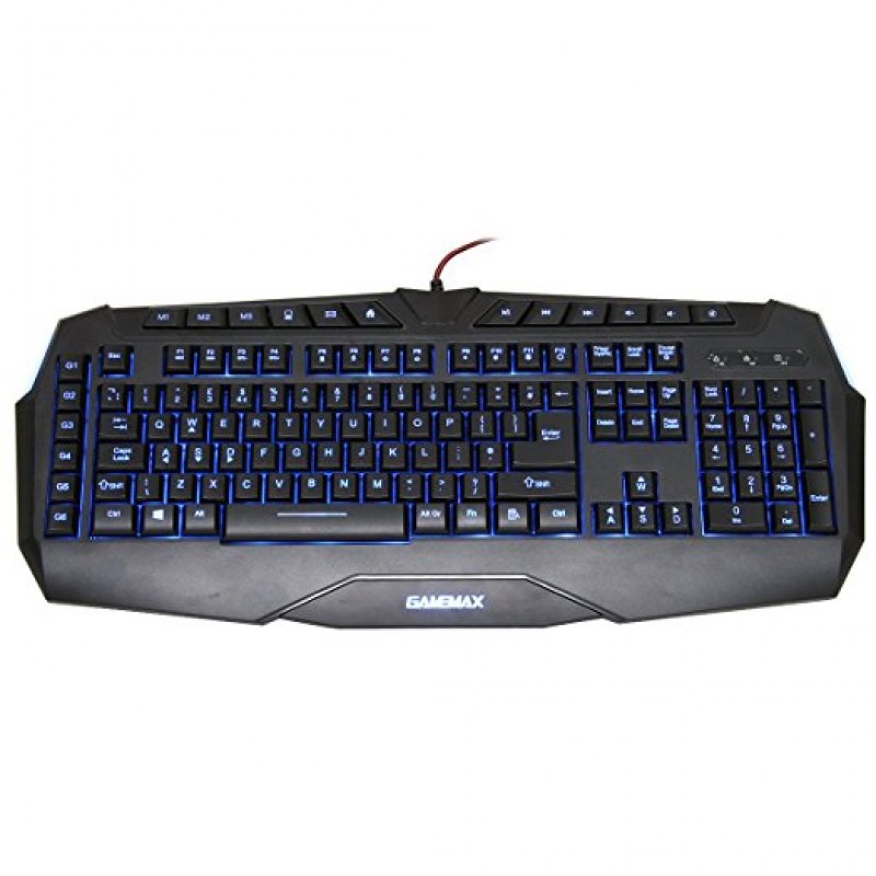 GAMEMAX HURRICANE MULTIMEDIA WIRED EXTREME GAMING KEYBOARD ILLUMINATED LED RED BLUE PURPLE BLACK USB ENGLISH ΠΛΗΚΤΡΟΛΟΓΙΟ ΕΝΣΥΡΜΑΤΟ GMK-HURRICANE