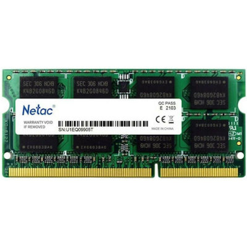 8Gb Memory Ram Sodim DDR3L 1600Mhz Netac NTBSD3N16SP-08 Μνήμη Φορητού