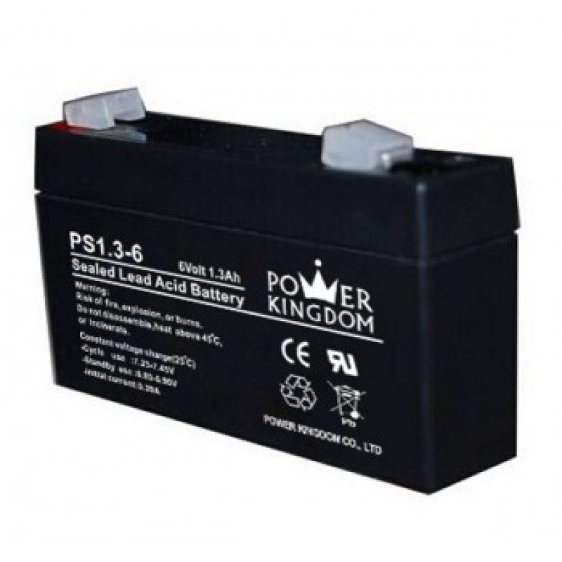 POWERKINGDOM PS1.3-6 BATTERY PACK UPS 6V 1.3Ah MΠΑΤΑΡΙΑ ΜΟΛΥΒΔΟΥ ΕΠΑΝΑΦΟΡΤΙΖΟΜΕΝΗ