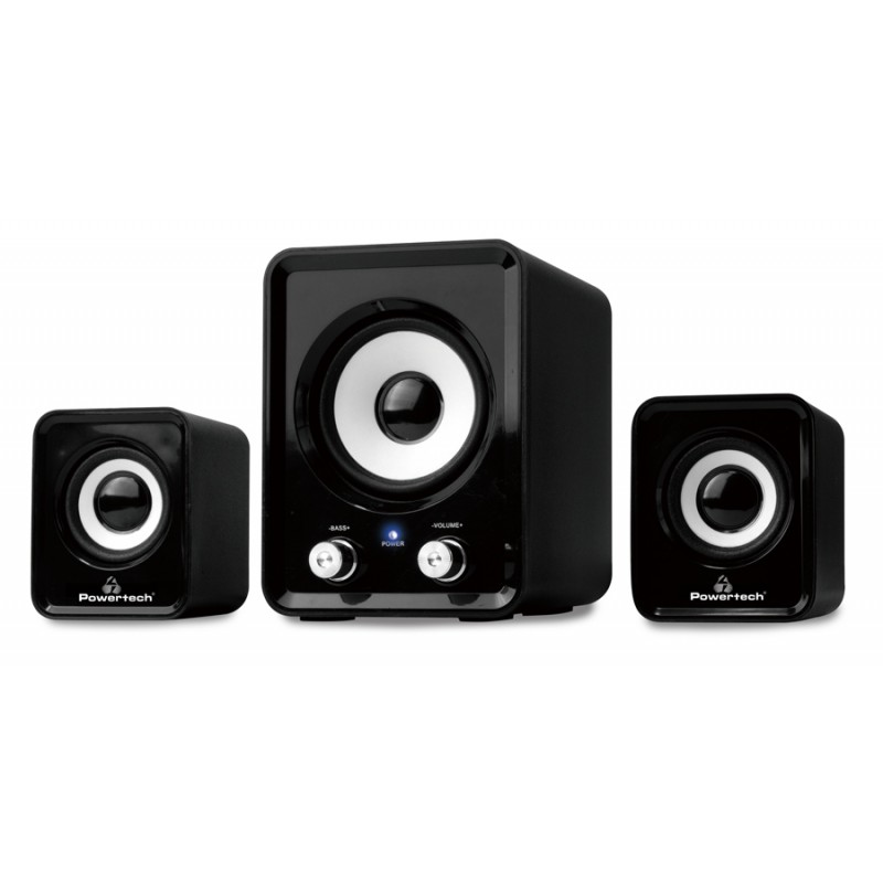 Powertech PT-843 2.1 Speakers 2 X 3 Watt & 1 X 5 Watt RMS Jack & USB Black Ηχεία Μαύρα