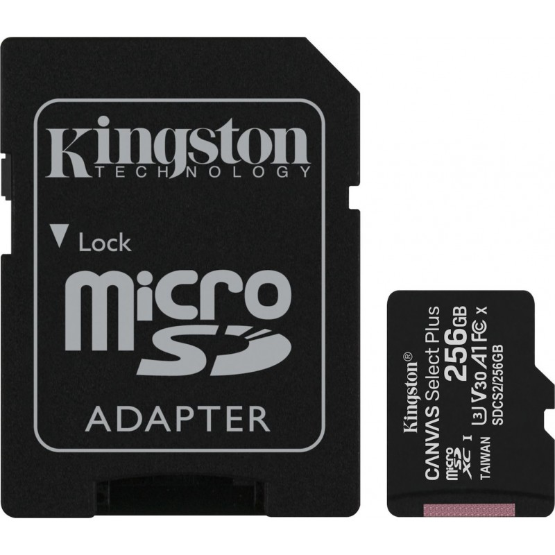 256Gb Memory Micro SD Card & Adapter Kingston Canvas SDCS2/256GB Class 10 Μνήμη