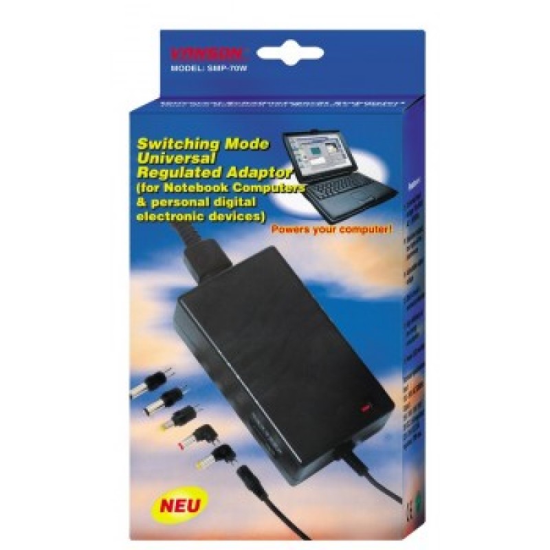 POWER CHARGER LAPTOP AC UNIVERSAL ADAPTER NOTEBOOK/NETBOOK 70W ΤΡΟΦΟΔΟΤΙΚΟ VANSON SMP-70W