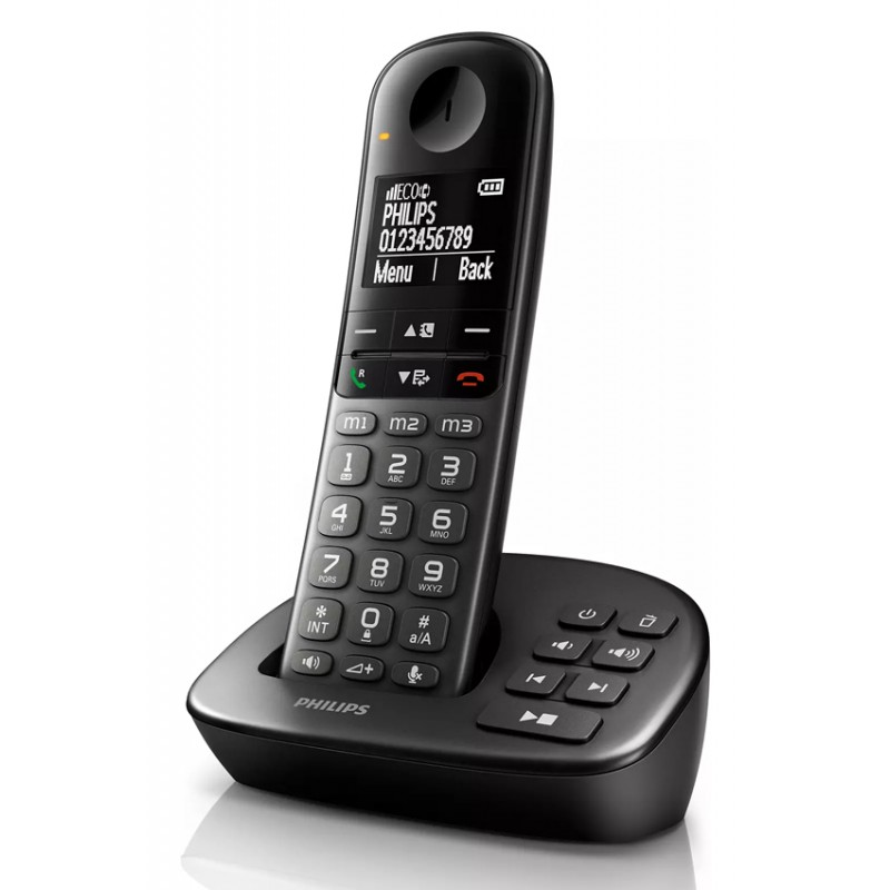 Philips XL4951DS Wireless Telephone Device Black & Voice Recorder Τηλεφωνική Συσκευή Ασύρματη & Τηλεφωνητής