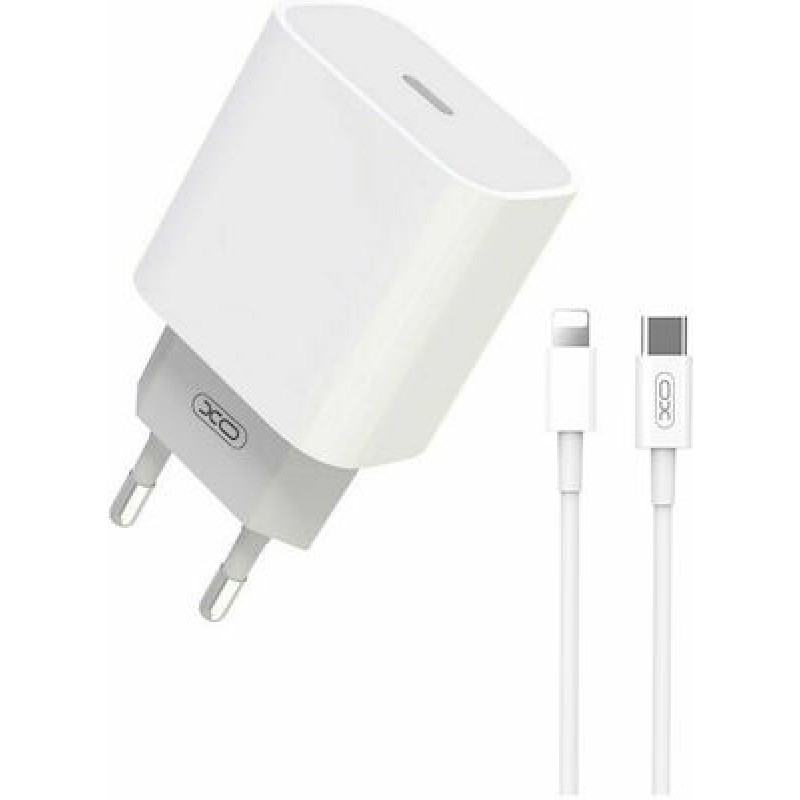 Φορτιστής Πρίζας Quick Power Charger USB Type C To Lightning 5V 2A White XO-L80