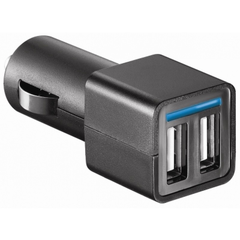 Car Charger Mini Adaptor Black 2 X USB 5V 4.8A Φορτιστής Αυτοκινήτου 4800ma MW3399-1