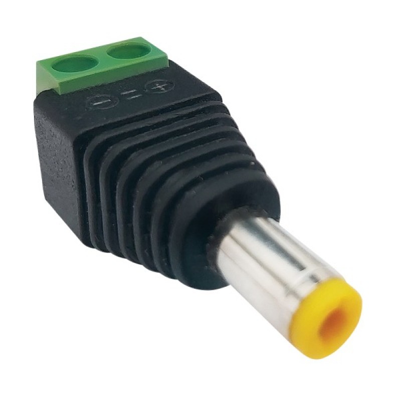 Power DC Connector Male CCTV Σύνδεσμος Καλωδίου Αρσενικό Σε Κλέμα 5.5 X 2.1mm CV-DC001- DC