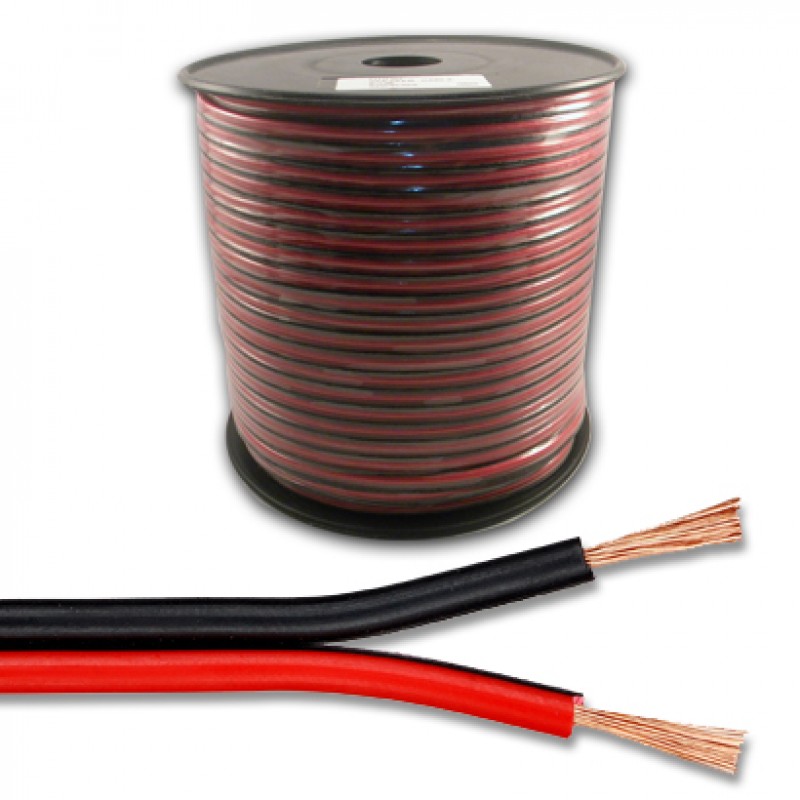 SOUND CABLE BLACK/RED 100m 2 X 1.5 mm CCA ΚΑΛΩΔΙΟ ΗΧΕΙΩΝ ΜΑΥΡΟ-ΚΟΚΚΙΝΟ FTT12-003