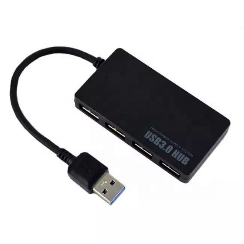 USB A 3.0 Hub Adaptor 4 X USB Port Black Αντάπτορας Σύνδεσης Τεσσάρων Θέσεων Μαύρος