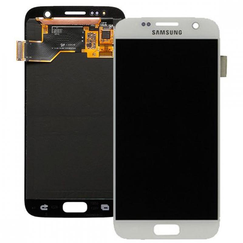 Οθόνη Samsung Galaxy S7 SM-G930F GH97-18523D Original LCD & Touch FHD White Αυθεντική Οθόνη & Τζάμι Αφής Λευκή