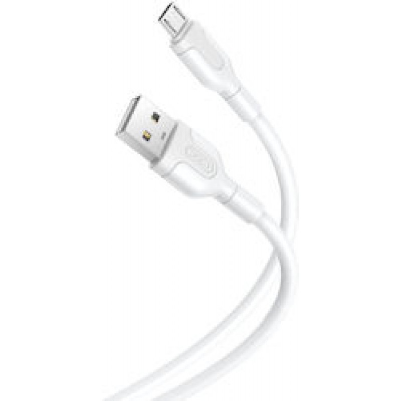 USB A 2.0 Cable Male To Micro Usb White 1m XO NB212