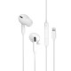 Earphones Stereo Lightning Handsfree White Ακουστικά Ενσύρματα Λευκά Jellico X12