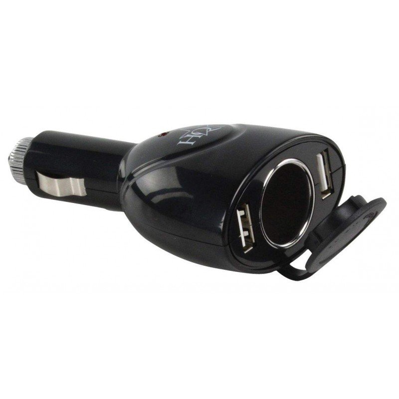 ADAPTOR CAR CHARGER DC/DC TO 2 X USB 500mA BLACK P.SUP.USB202